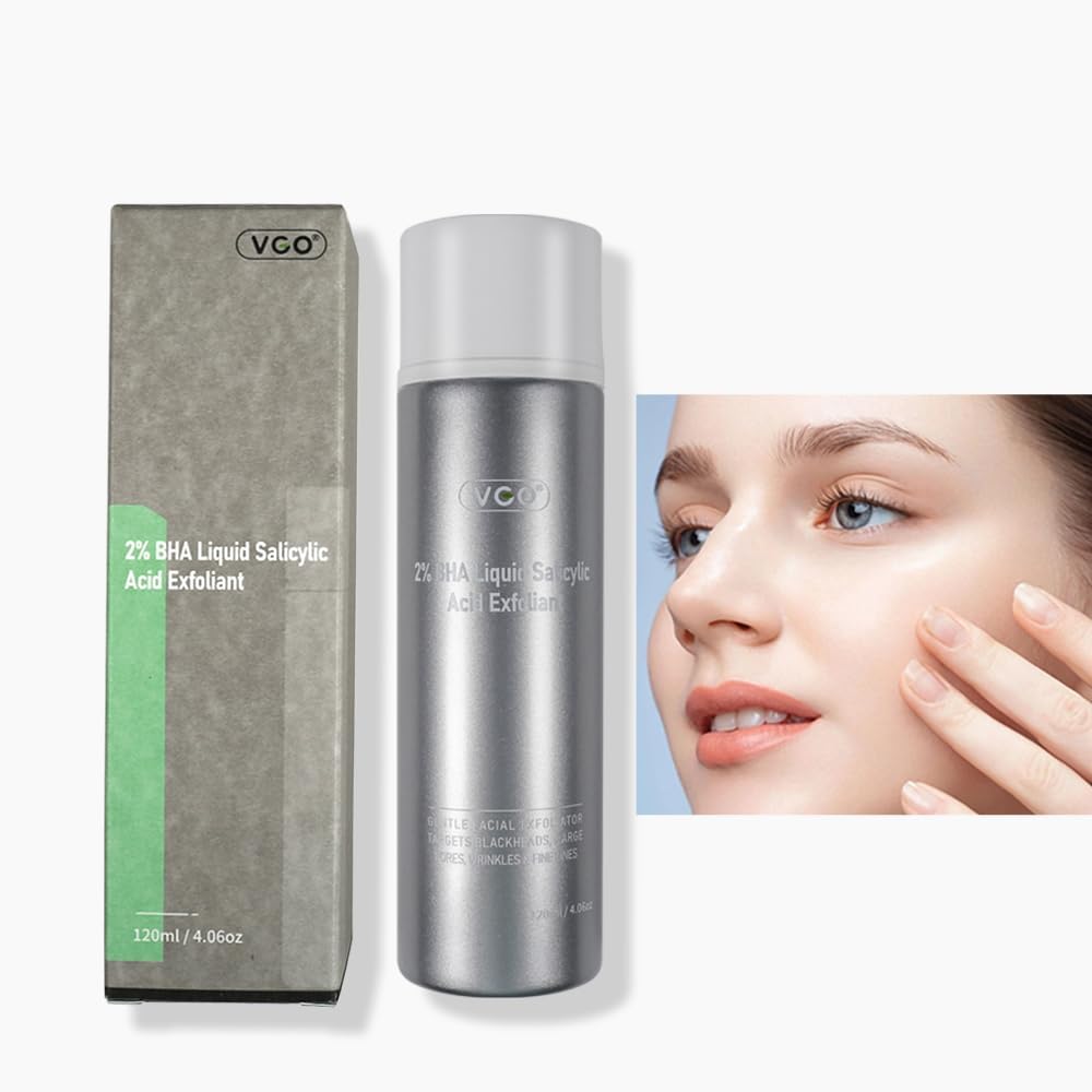 VGO 2% BHA Liquid Salicylic Acid Exfoliant Clarifying Exfoliant for Face Pore-Reducing Toner Facial Exfoliant, 120ml / 4.06oz