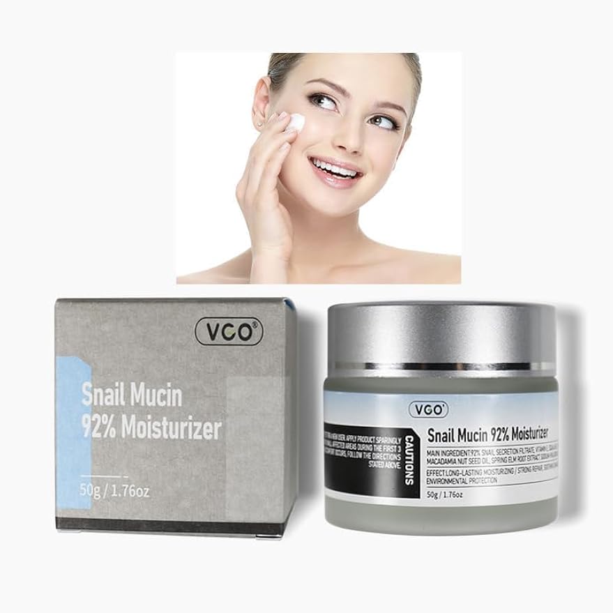 VGO Snail Mucin 92% Moisturizer Daily Face Moisturizer Hydrating Repair Face Gel Cream for Dry & Sensitive Skin, All Skin Types 50g / 1.76oz