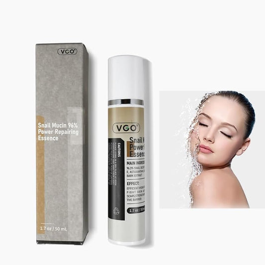 VGO Snail Mucin 96% Power Repairing Essence for Face Hydrating Serum for Skin Care Dull Skin, Hydrating, Moisturizing, Repairing, 50ml / 1.7oz