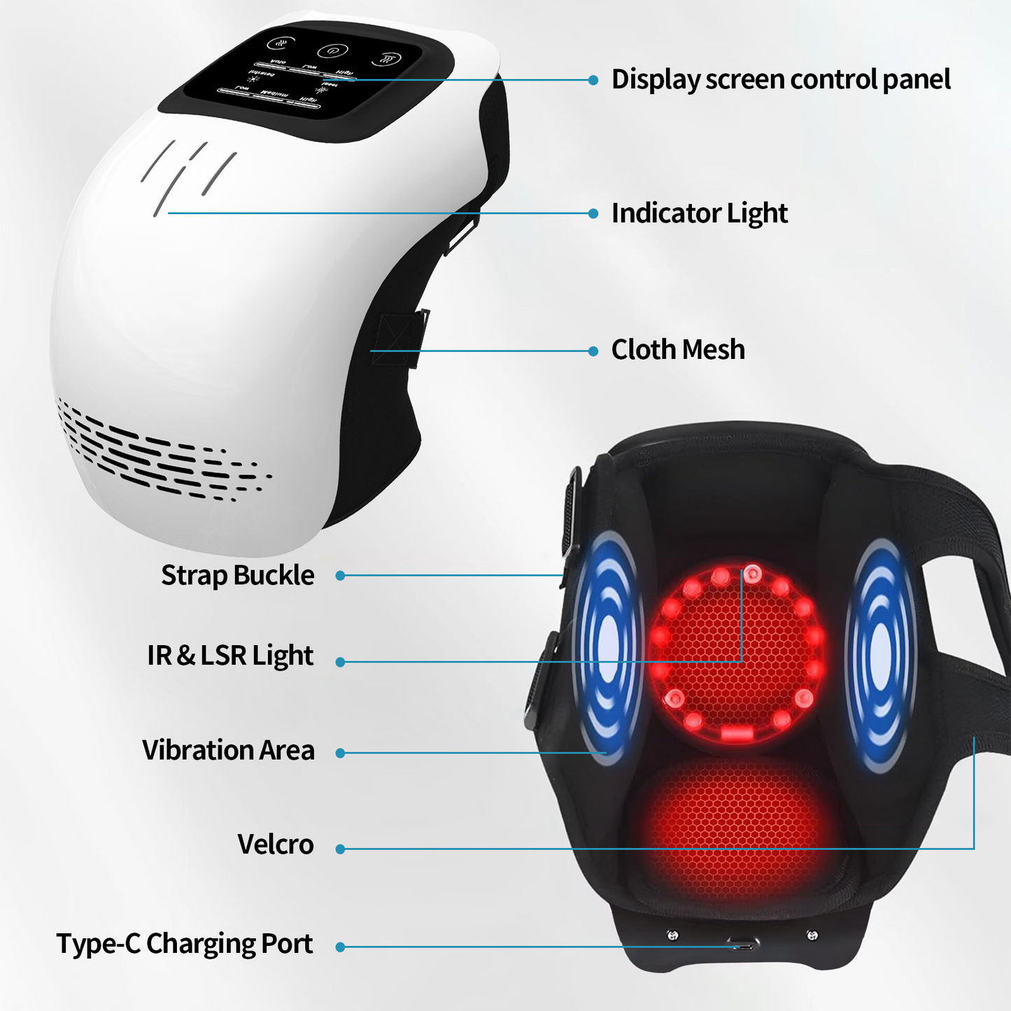 【Free shipping】Knee Massager, Adjustable Temperature And Frequency ,Infrared Heating Can Cure Knee Problems